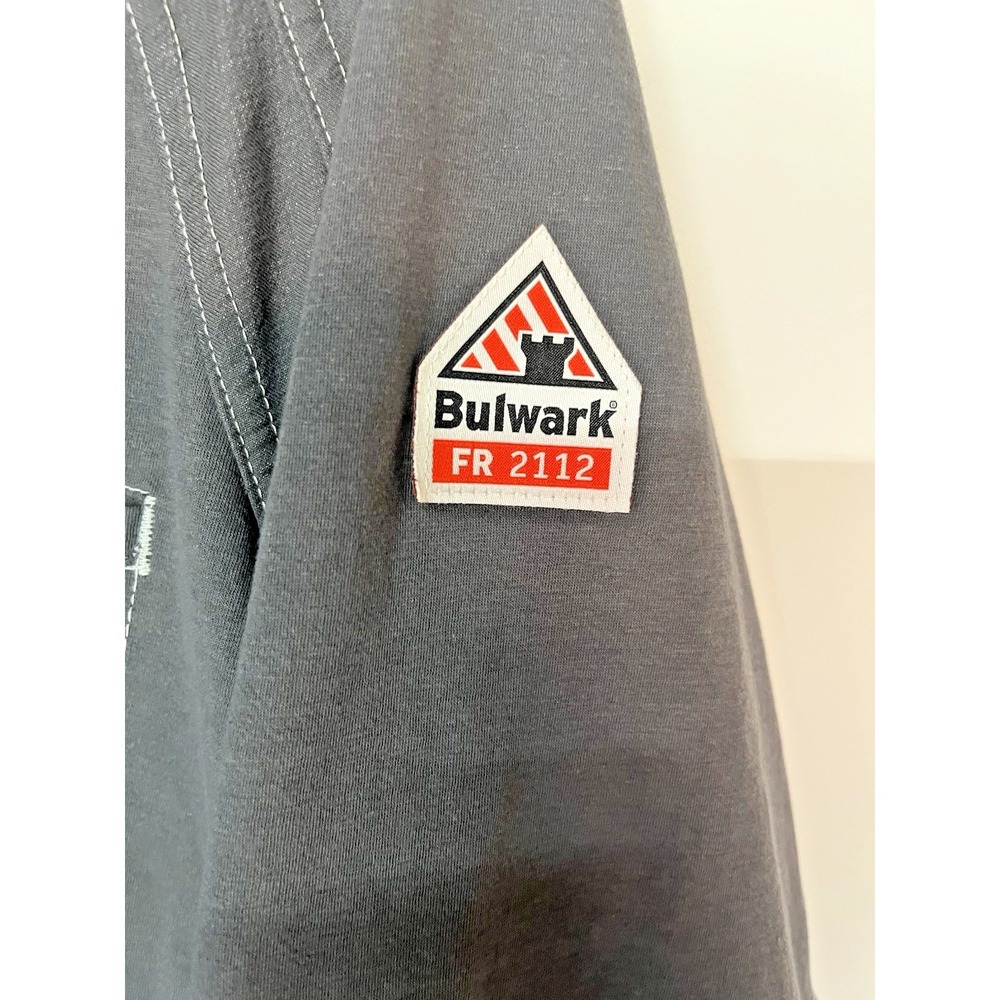 Bulwark FR iQ Series Flame Resistant Work Shirt LS Gray Arc Rated NFPA 70E‎